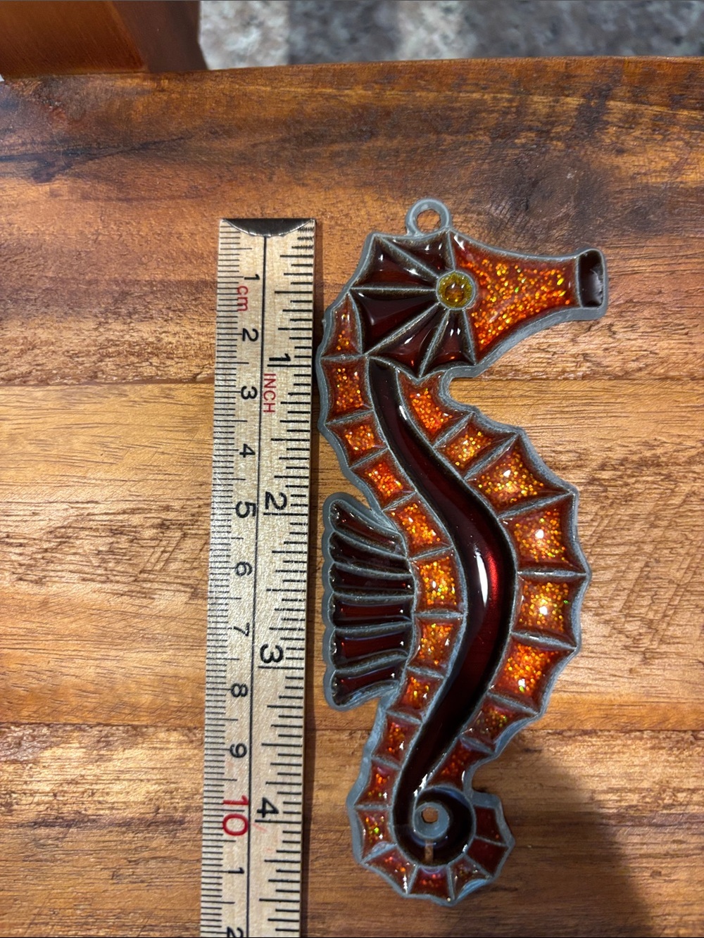 Seahorse Sun catcher faux stained glass window ornament decor - Picture 6 of 6